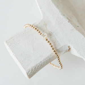 pearl letter gold filled bracelet