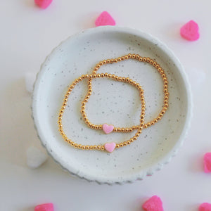 enamel heart bracelet