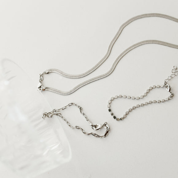 silver filled herringbone necklace
