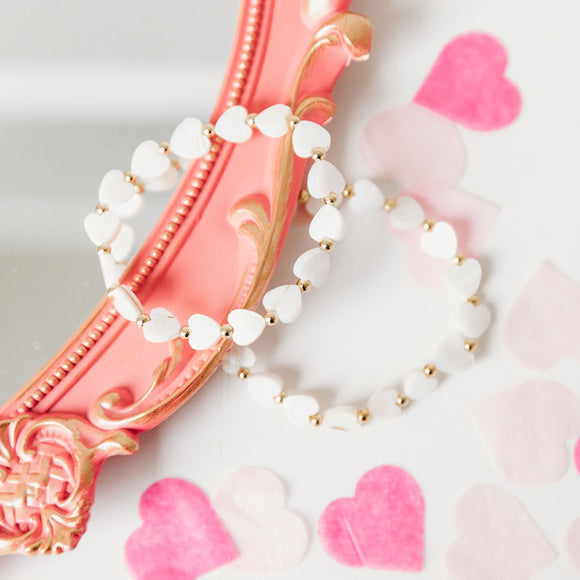pearl heart beaded bracelet