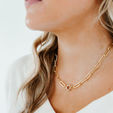 gold filled paperclip clasp necklace