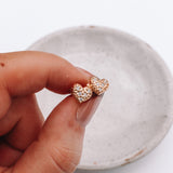 gold filled cz heart stud