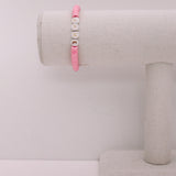 personalized light pink disc bracelet