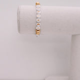 personalized speckled + gold disc bracelet