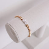 personalized 4mm gold beaded bracelet