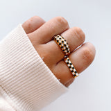 checkered dome ring