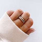 checkered dome ring