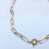 gold filled paperclip clasp necklace