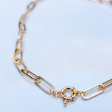 gold filled paperclip clasp necklace