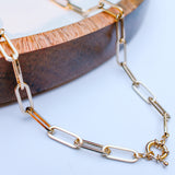 gold filled paperclip clasp necklace