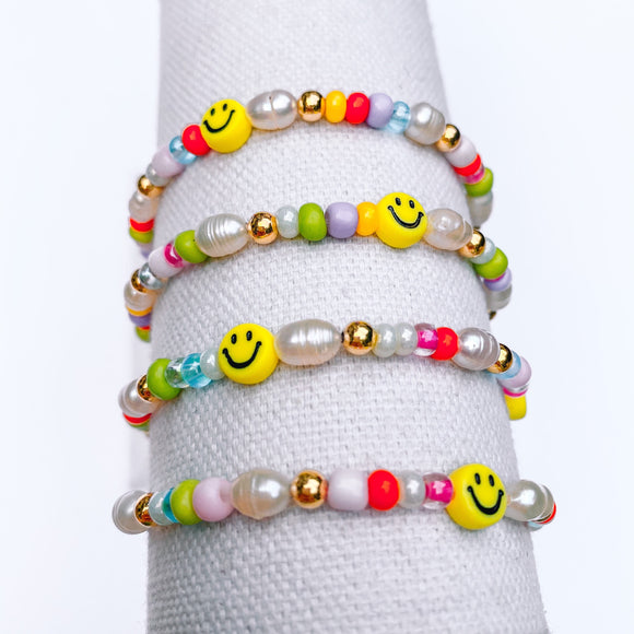 rainbow smiley bracelet