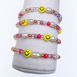 pink multi smiley bracelet