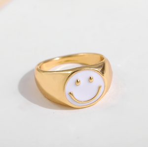smiley signet ring