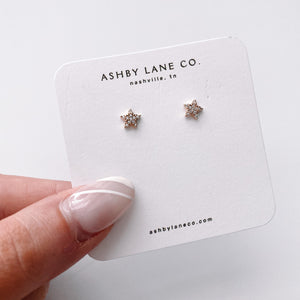 gold filled cz star stud